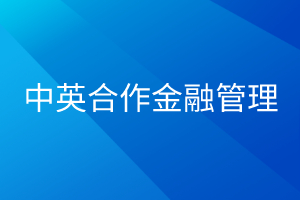 中英合作金融管理